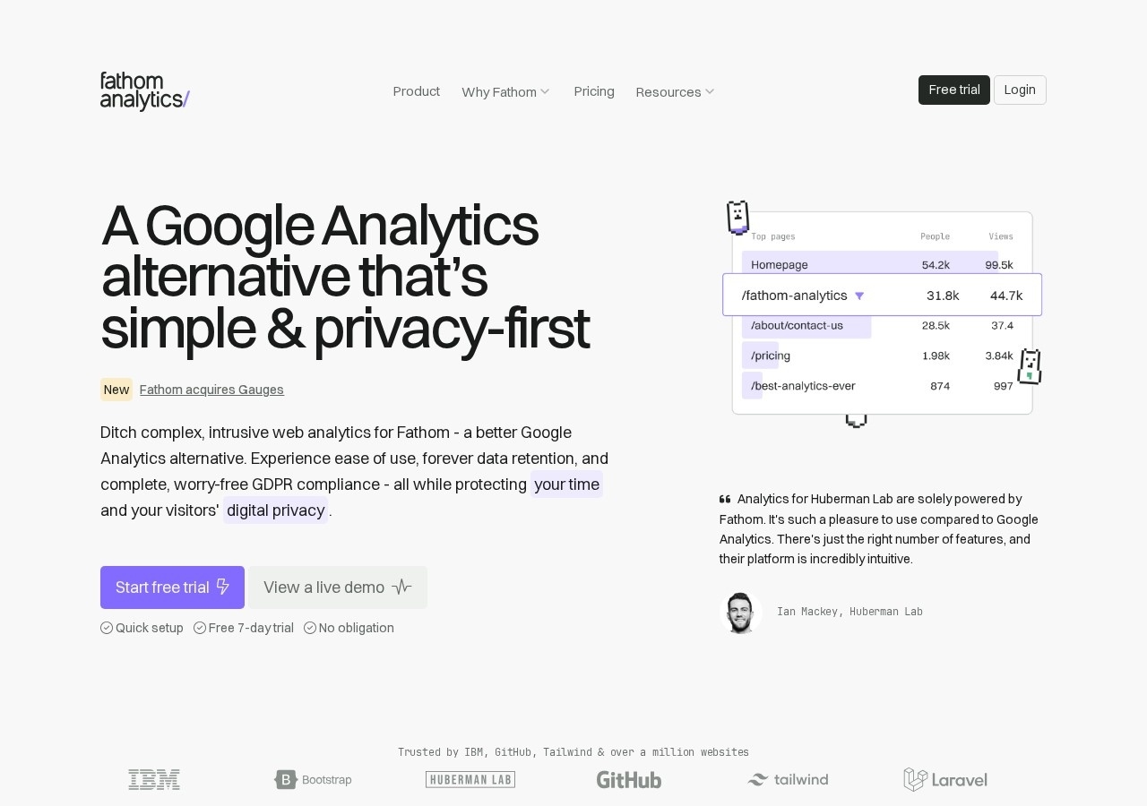 Fathom Analytics preview