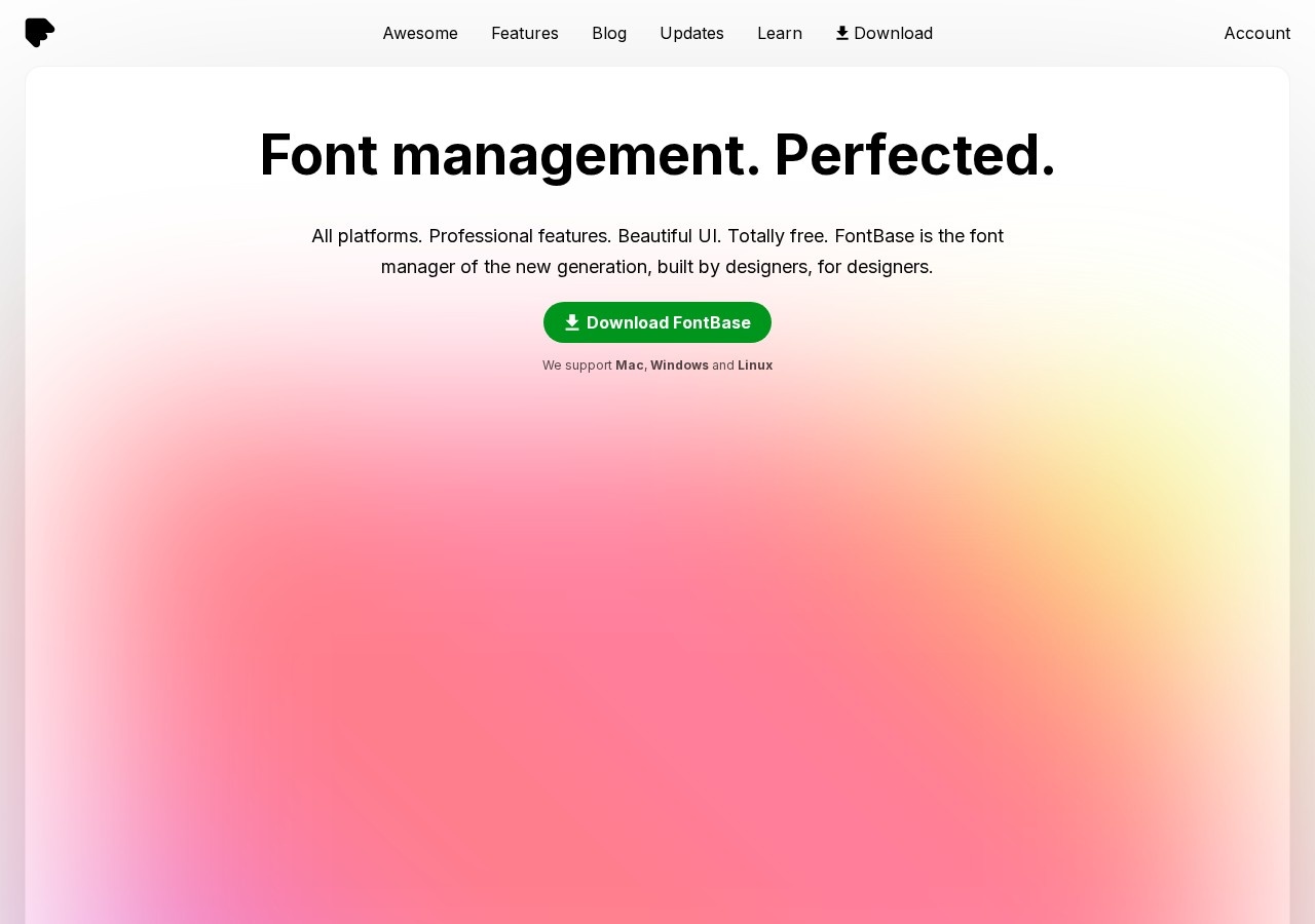 FontBase preview