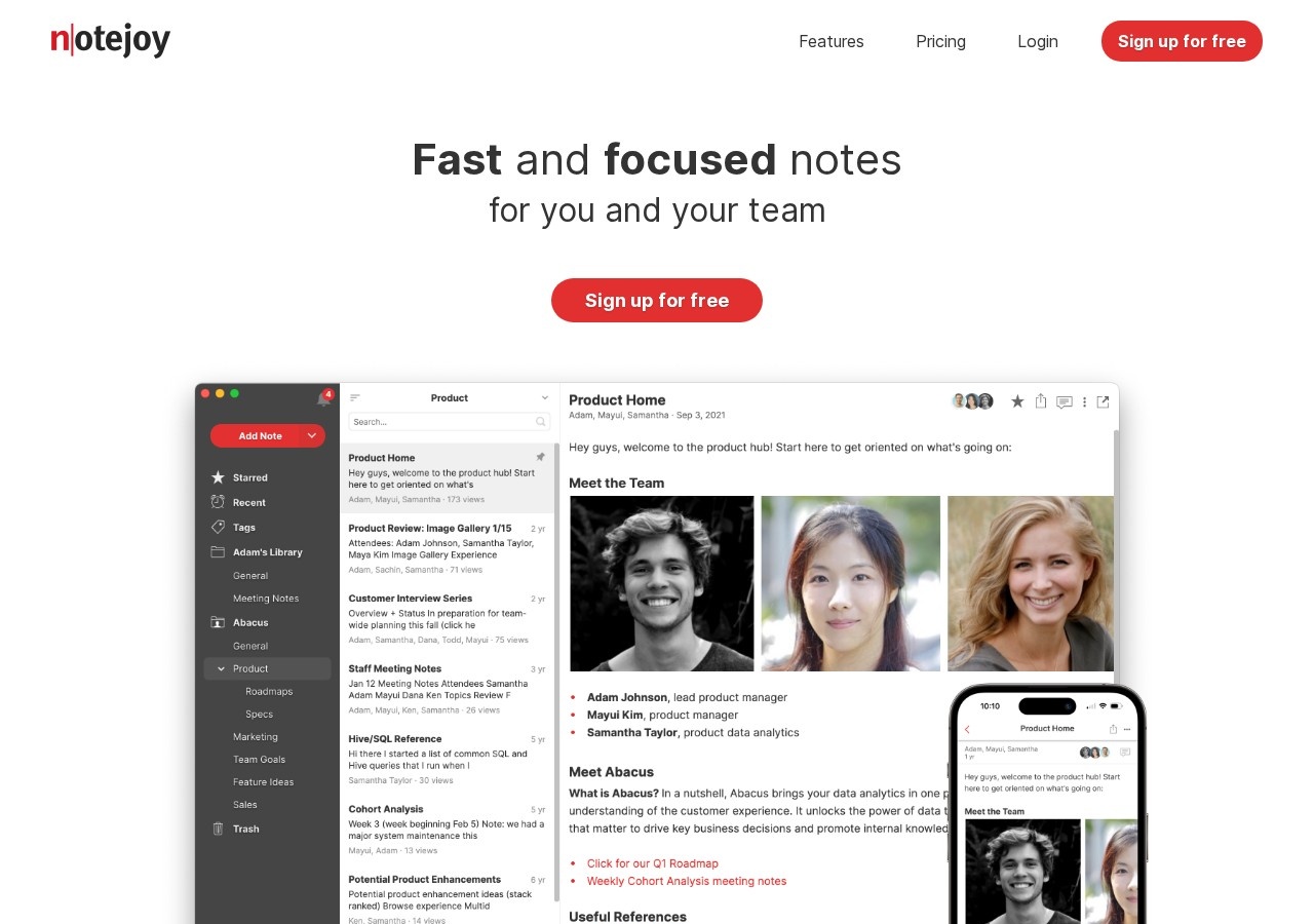 Notejoy preview