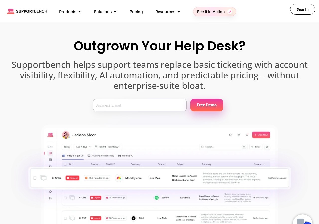 Supportbench preview