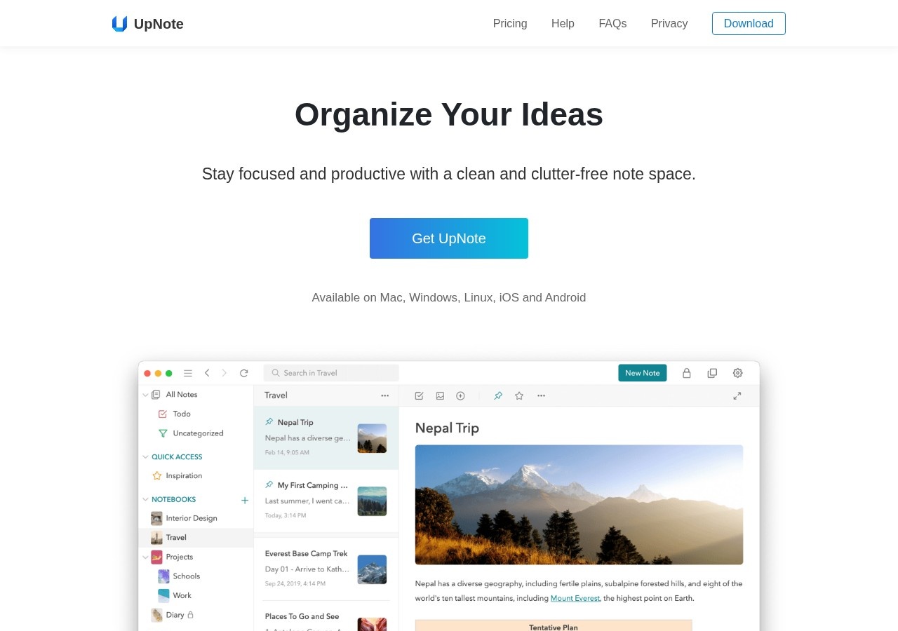 UpNote preview